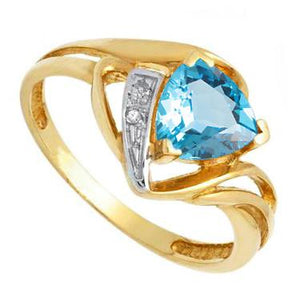 Golden Trillion 14k 1.0ct Swiss Blue Topaz Ring