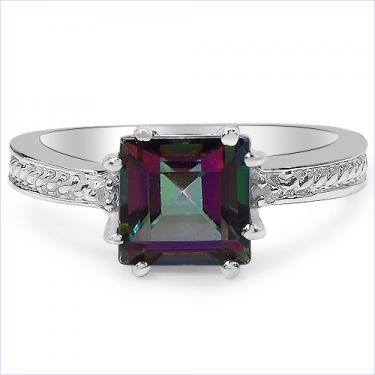 Stunning 14k Diamond & 1.75ctw Mystic Topaz Ring