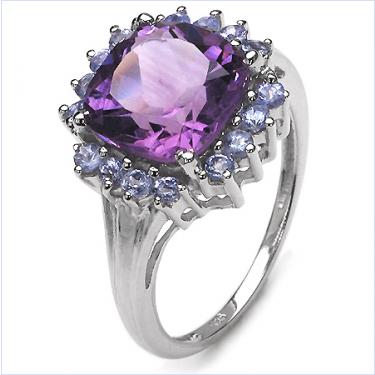 Vibrantly Gorgeous 3.55ct Amethyst Tanzanite Ring