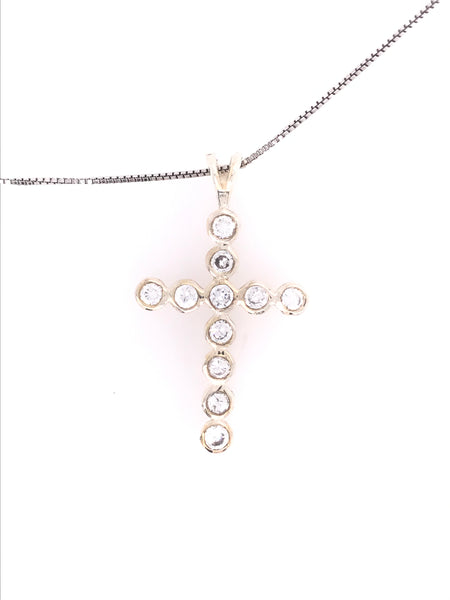 Shimmering Cross Pendant Necklace