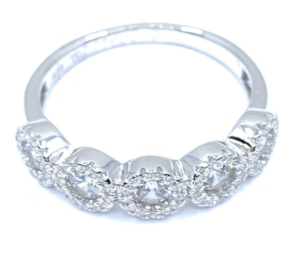 Elegant Five CZ Diamond Ring