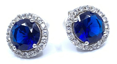 True Blue Halo Earrings