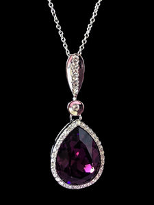 Swarovski Crystal Purple Teardrop Necklace