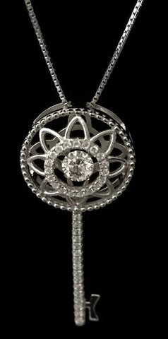 Swarovski Flower-Crystal Key Pendant