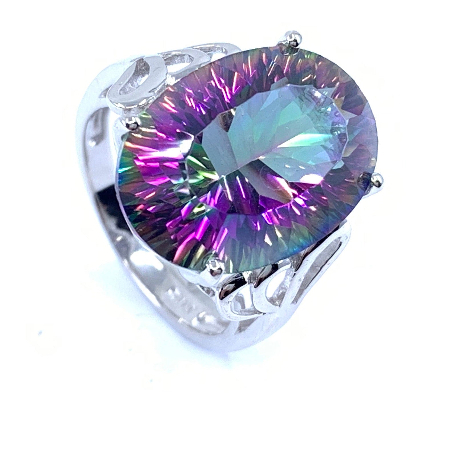 Exquisite 11.7ct Mystic Quartz Ring