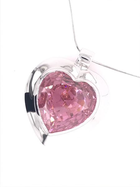 Gorgeous Dazzling Pink Heart Pendant