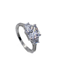 Princess Cut Cubic Zirconia With Sterling Silver