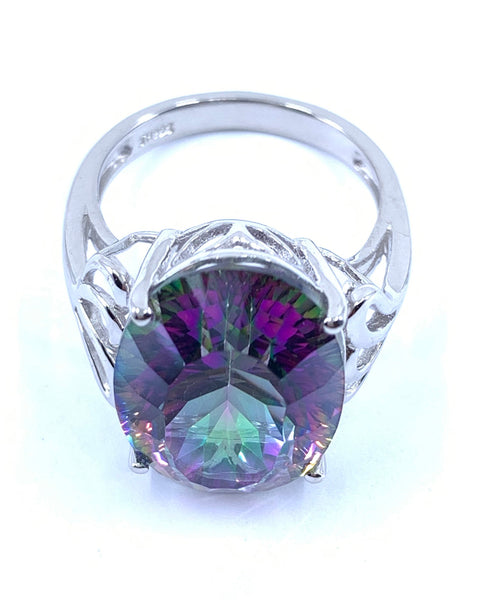 Exquisite 11.7ct Mystic Quartz Ring