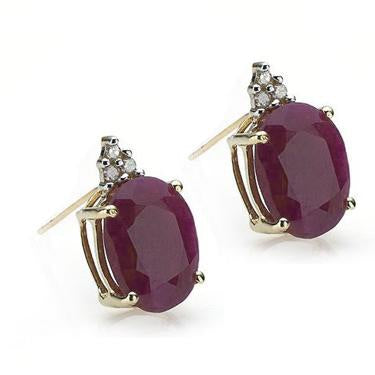 Twilight Night 14k Diamond & 2.20ctw Ruby Earrings